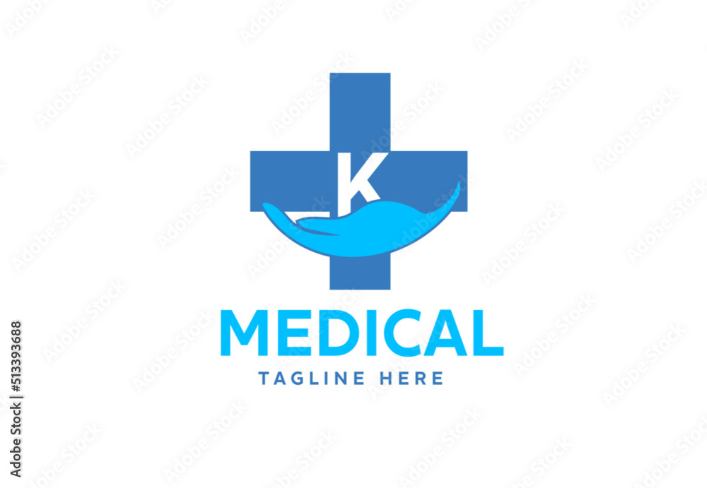 Medical cross symbol with K