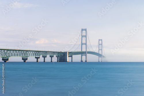 Mackinac Bridge connects the Lower and Upper peninsulas of the Michigan State