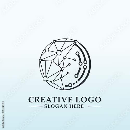 Technology vector logo design idea
