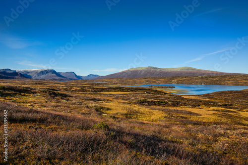 View of the Area around Hundsemvatnet in the Mountains of Hemsedal, Near Skogshorn and Lykkja, Norway