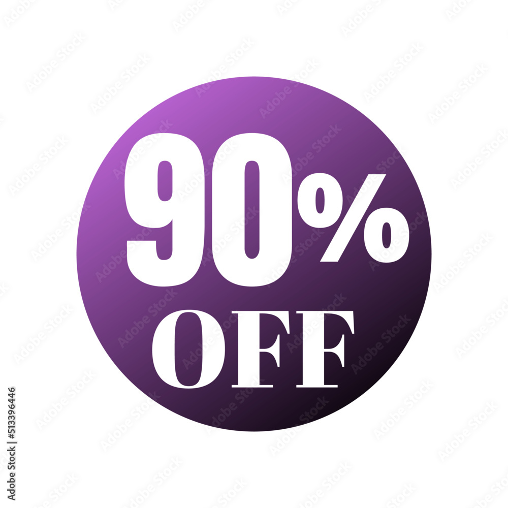 90% percent off (offer), Online super discount purple ball design. Vector illustration, ninety 90% percent off (offer), Online super discount purple ball design. Vector illustration, ninety