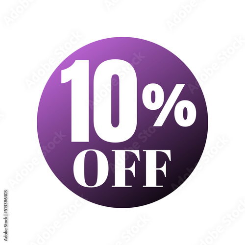 10% percent off (offer), Online super discount purple ball design. Vector illustration, ten