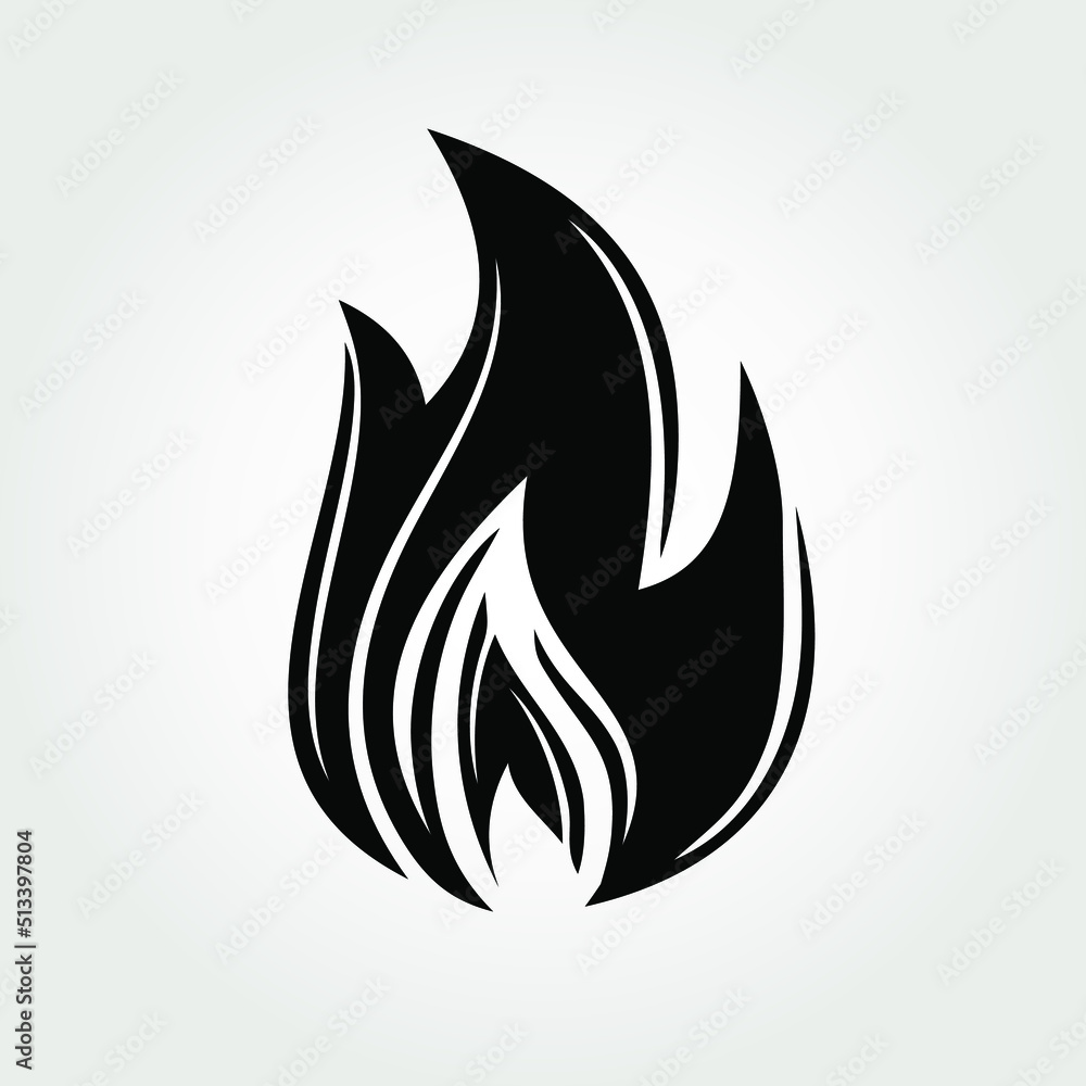 Fire flame icon isolated on white background. Vector illustration Fire flame icon isolated on white background. Vector illustration