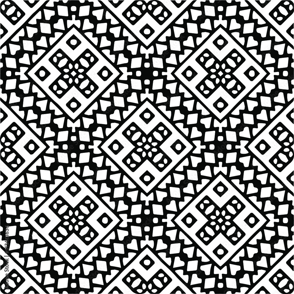 Seamless vector pattern in geometric ornamental style. monochrome pattern. Seamless vector pattern in geometric ornamental style. monochrome pattern.