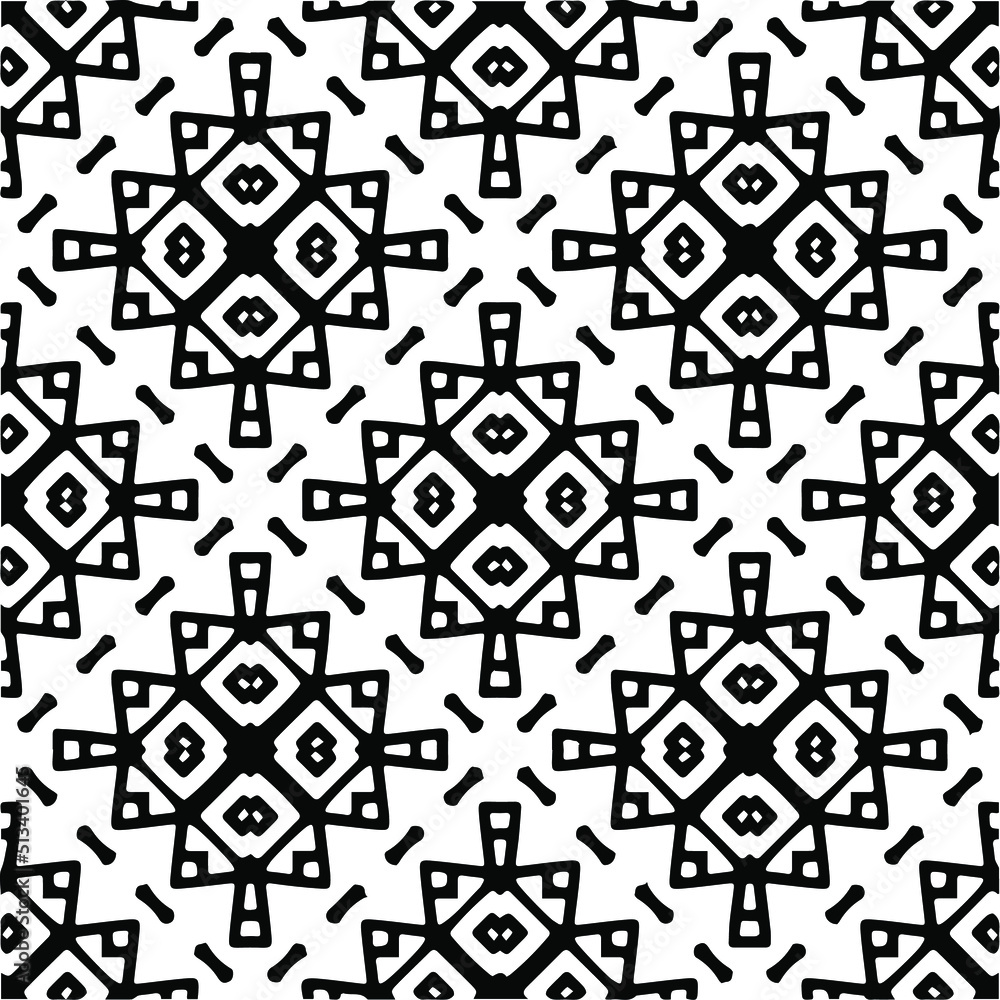 Seamless vector pattern in geometric ornamental style. monochrome pattern.