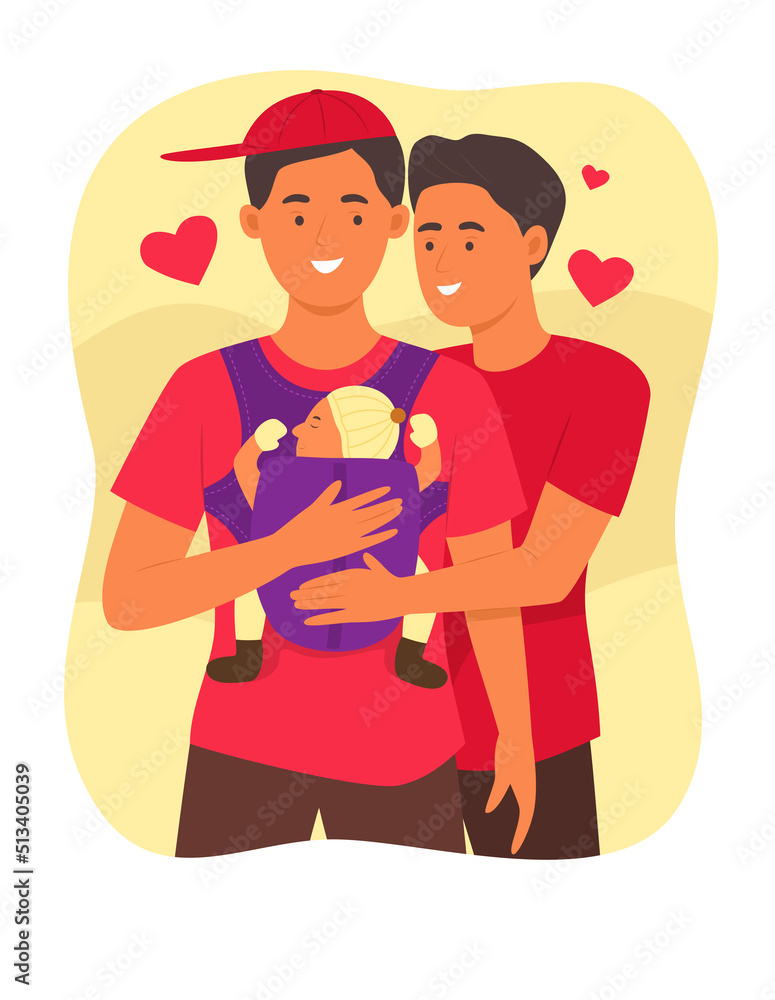Gay Parents Taking Care of Baby Boy. Gay Parents Taking Care of Baby Boy.