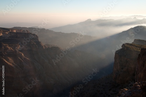Watching sunset while descending from Jebel Shams