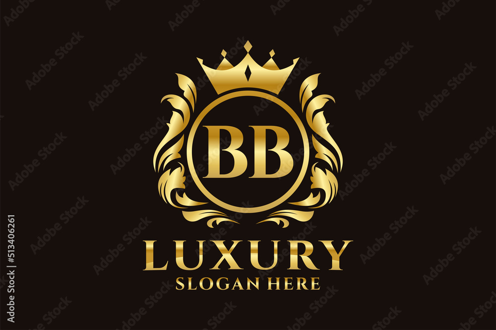 Initial BB Letter Royal Luxury Logo template in vector art for luxurious branding projects and other vector illustration. - obrazy, fototapety, plakaty 