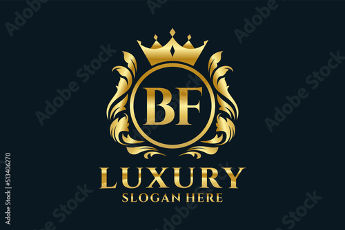 Initial BF Letter Royal Luxury Logo template in vector art for luxurious branding projects and other vector illustration. photo