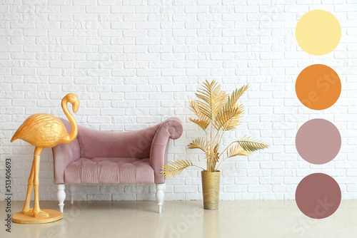 Golden flamingo, comfortabl...
