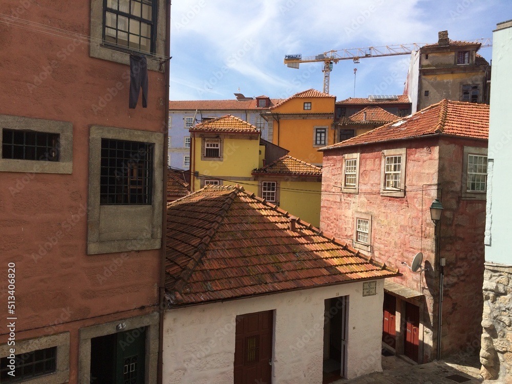 roofs of old houses in Porto Portugal 