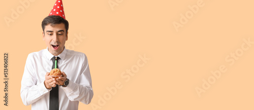 Happy businessman celebrati...