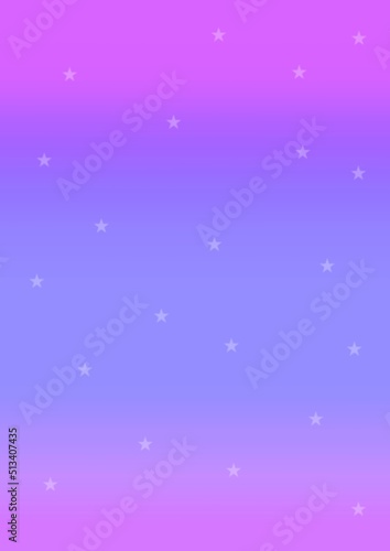 Sky background in purple and pink tones. Gradient colors and stars with soft light. Night sky.