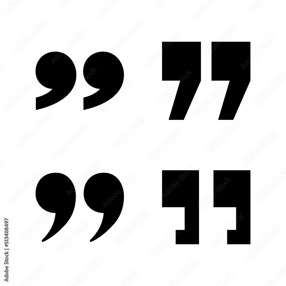 Quote icon vector. Quotation mark sign and symbol Quote icon vector. Quotation mark sign and symbol