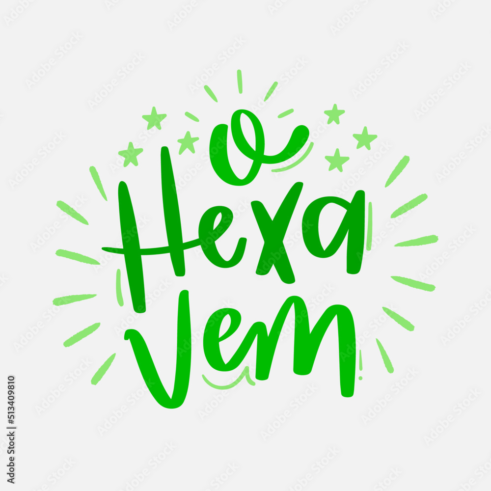 Fototapeta premium Brazilian Portuguese Hand Lettering Calligraphy for brazilian hex. Vector.