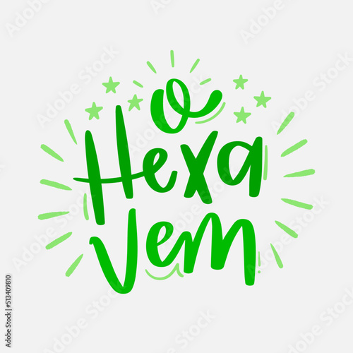 Brazilian Portuguese Hand Lettering Calligraphy for brazilian hex. Vector. photo