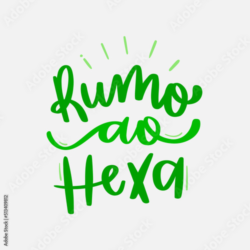 Brazilian Portuguese Hand Lettering Calligraphy for brazilian hex. Vector.