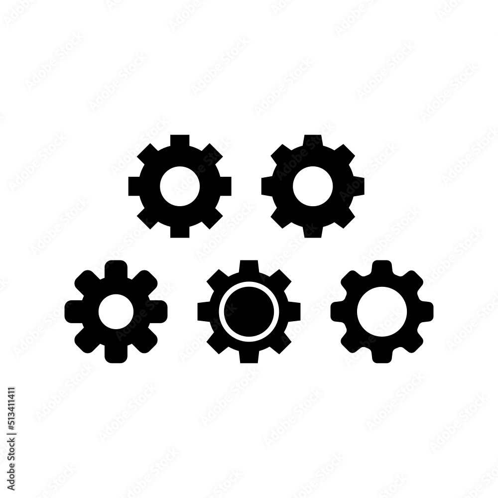 Setting Icon Set Vector Symbol Design Illustration Setting Icon Set Vector Symbol Design Illustration