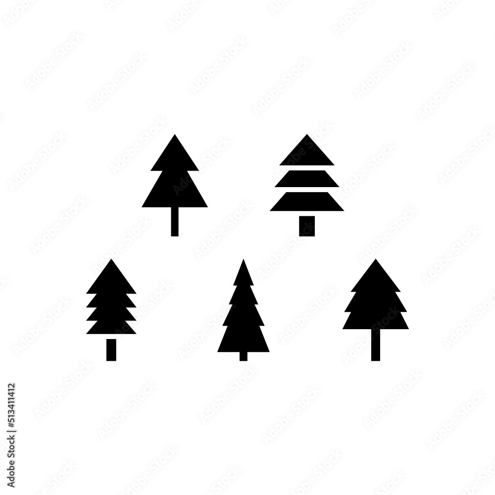 Tree Icon Set Vector Symbol Design Illustration