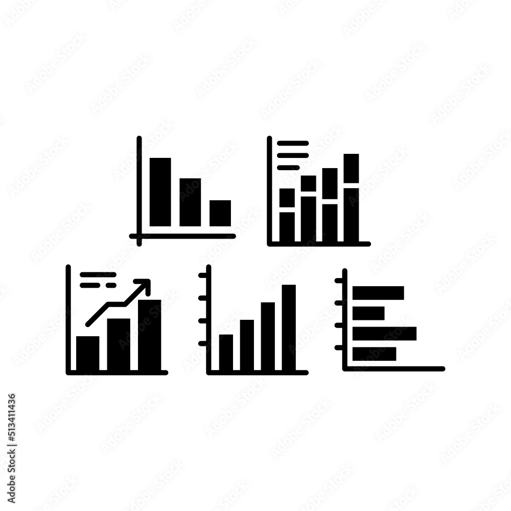 Graph Icon Set Vector Symbol Design Illustration