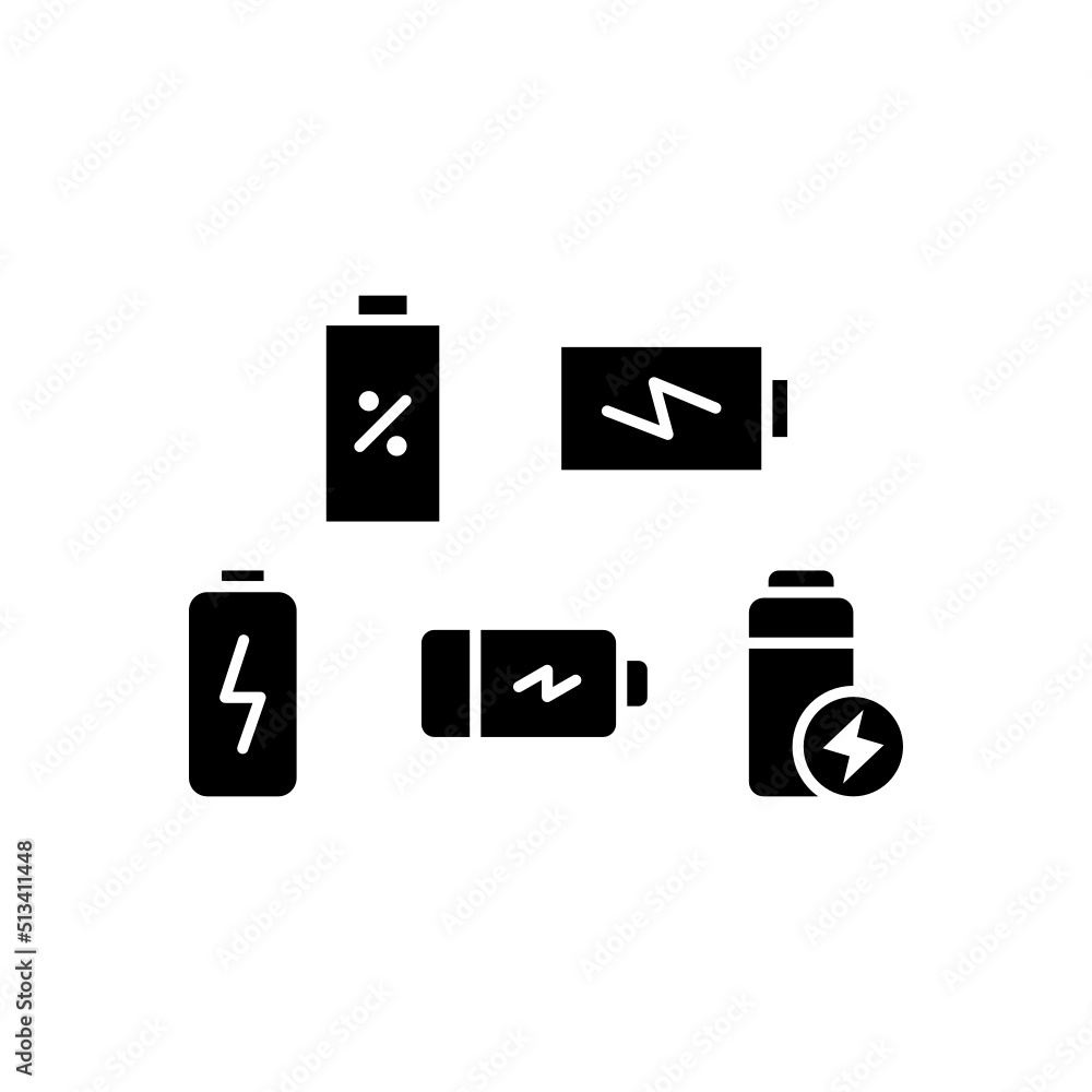 Battery Charge Icon Set Vector Symbol Design Illustration Battery Charge Icon Set Vector Symbol Design Illustration