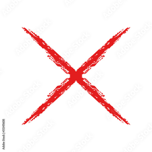 Blot and ban vector cross symbol. No symbol, do not sign, nay, interdictory circle, prohibited dont do it symbol isolated on white. Vector illustration. photo