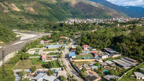Drone photographs of the city of Quillabamba in the jungle of the Cusco region.