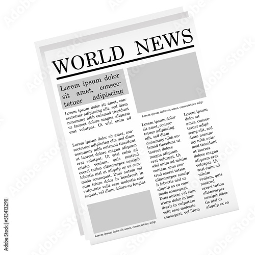 World news newspaper. Financial news. Design template page. Vector illustration. stock image. 