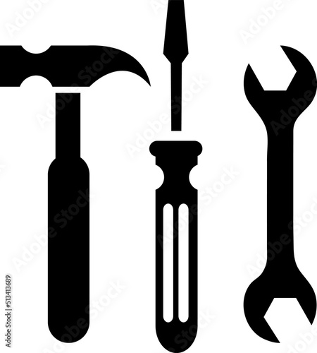 Hammer turnscrew tools icon vector illustration on white background..eps
