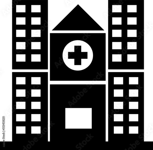Hospital building vector icon. ambulance illustration symbol or logo 2.eps