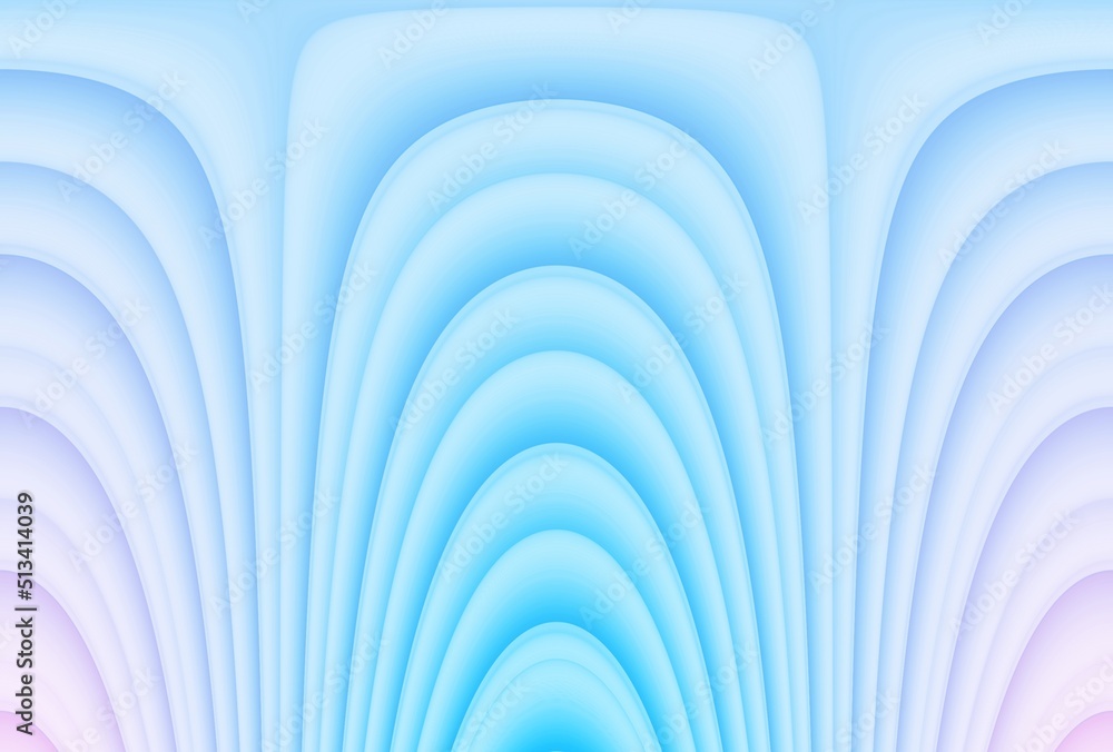 Fototapeta premium Abstract background effect of half ellipses or waves in pastel blue and pink. Harmonic and artistic background.