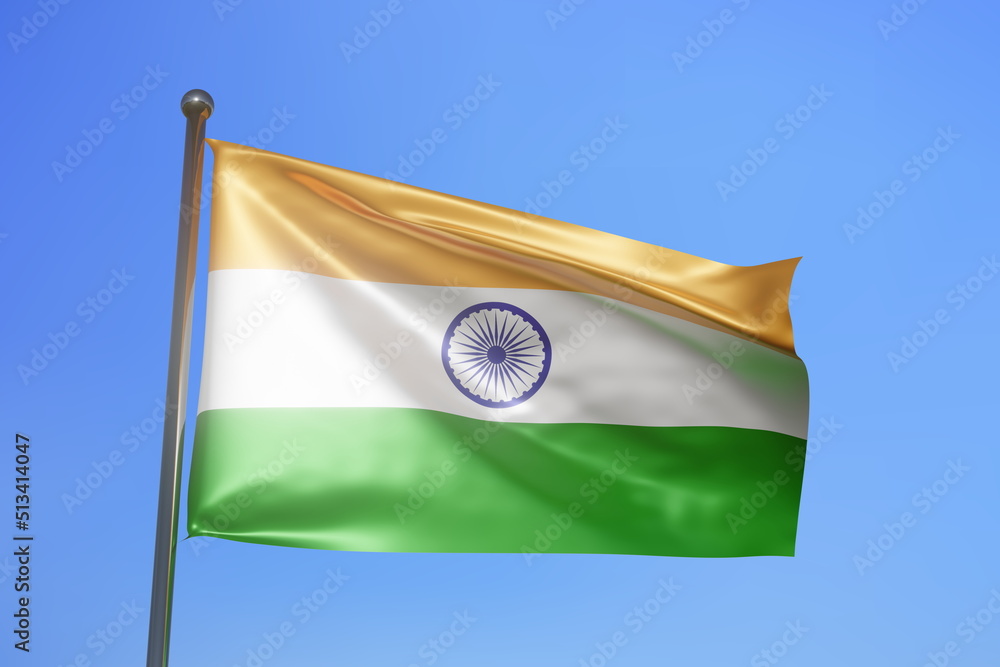3d rendering illustration of India flag Stock Illustration | Adobe Stock
