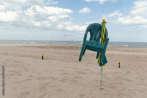 Obraz na płótnie Empty beach on a cloudy day in pinamar, Buenos Aires, Argentina w salonie