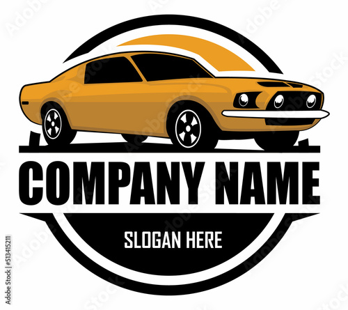 muscle car logo - stylishly isolated emblem badge