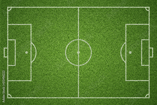 Soccer field or Football field on green grass background
