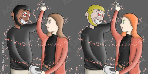 Fotografía Ilustración dibujo de pareja enamorada