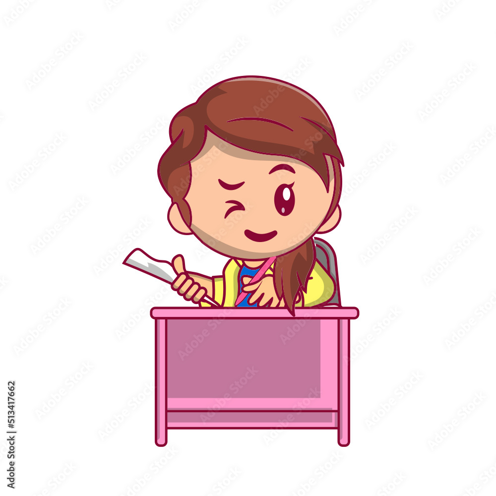 Cute kid back to school clipart