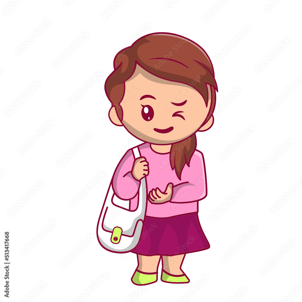 Cute kid back to school clipart