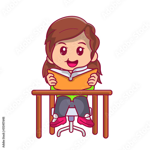 Cute kid back to school clipart