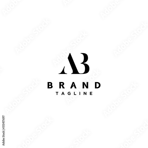 Monogram of the letters A and B Logo Design. Classy Initial Letter AB Logo Design.
