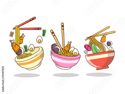 Ramen japanese noodle clipart