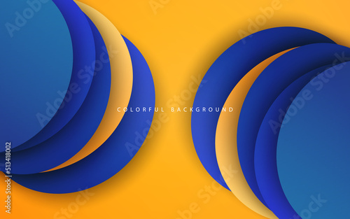 Abstract geomterict blue and yellow background vector