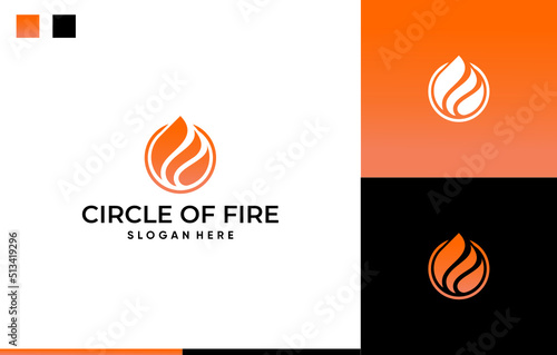 elegant fire circle logo design