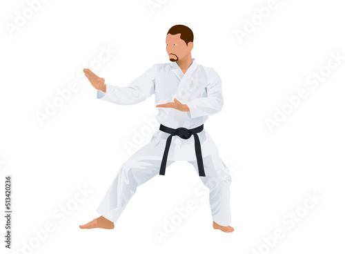 karate athlete high vector