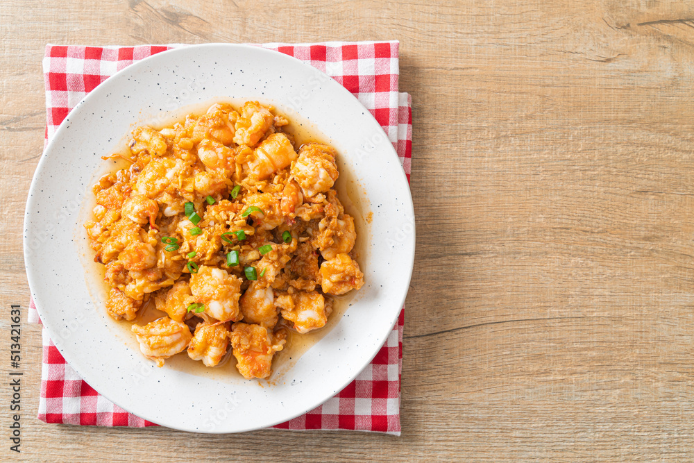 stir-fried shrimps with garlic and shrimps paste stir-fried shrimps with garlic and shrimps paste
