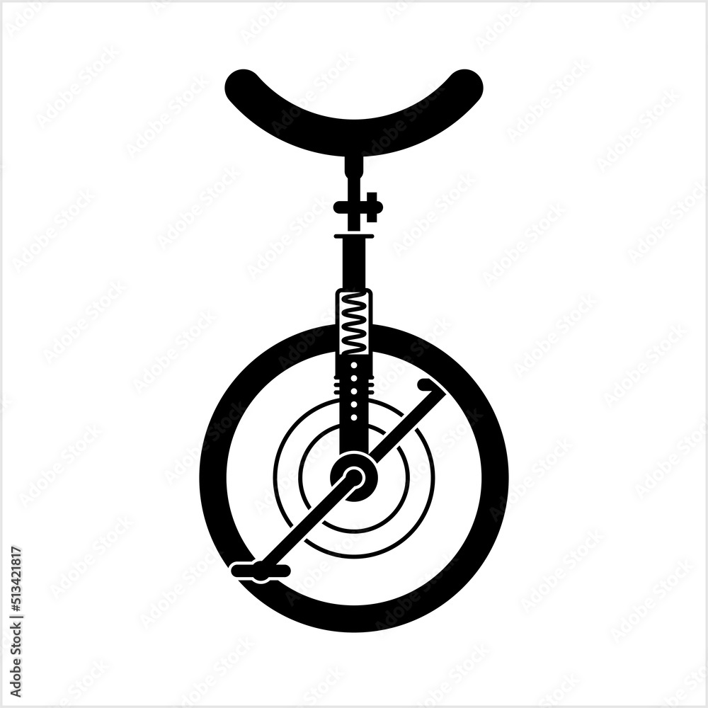 Unicycle Icon, One Wheel Cycle Unicycle Icon, One Wheel Cycle