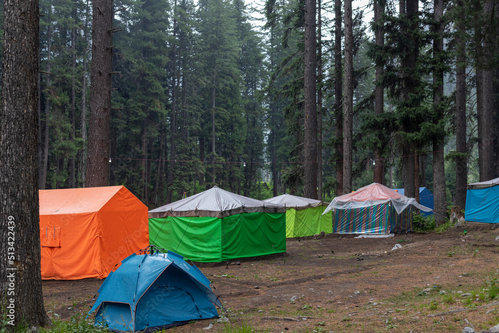 Khyber Pakhtunkhwa tent camping holiday destination in the forest