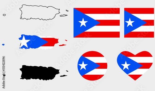 Commonwealth of Puerto Rico map flag icon set Free Download Commonwealth of Puerto Rico map flag icon set - GFXLoad