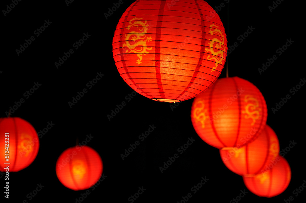 Obraz premium chinese lantern in the temple
