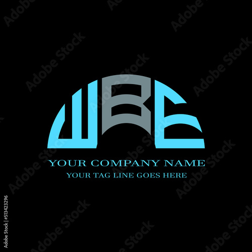 WBE letter logo creative design with vector graphic photo